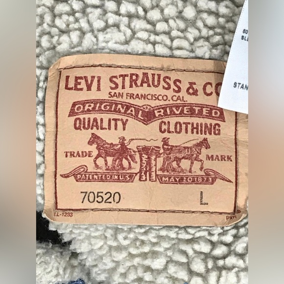 LEVIS Premium Sherpa Lined Blue Denim Jacket 70520 Large - Picture 3 of 3